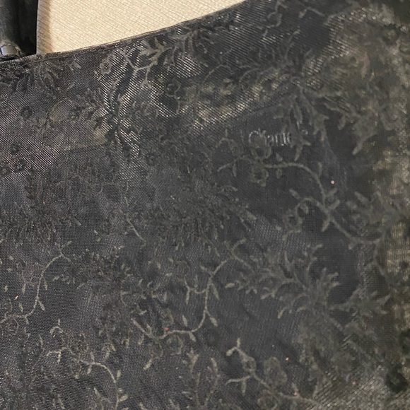 Chantelle Elegant Victorian Black Floral Velvet and Lace tote Handbag - Picture 4 of 12